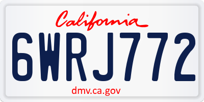 CA license plate 6WRJ772