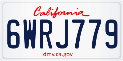 CA license plate 6WRJ779