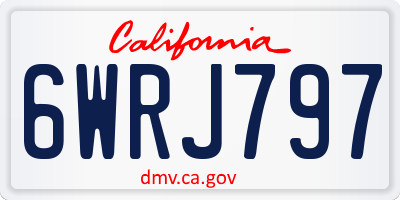 CA license plate 6WRJ797