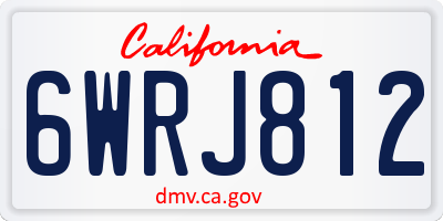 CA license plate 6WRJ812