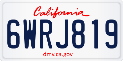 CA license plate 6WRJ819