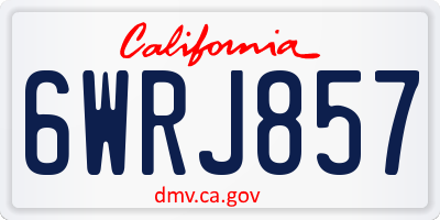 CA license plate 6WRJ857