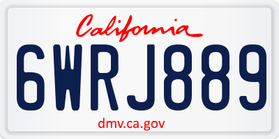 CA license plate 6WRJ889