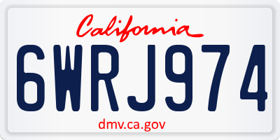 CA license plate 6WRJ974