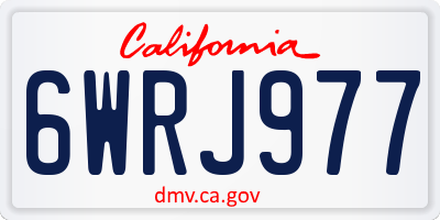 CA license plate 6WRJ977