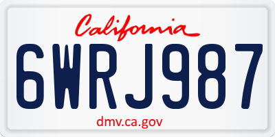 CA license plate 6WRJ987