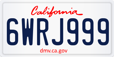 CA license plate 6WRJ999