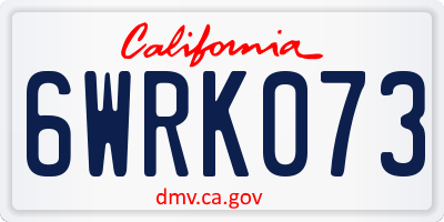 CA license plate 6WRK073
