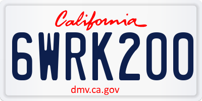 CA license plate 6WRK200