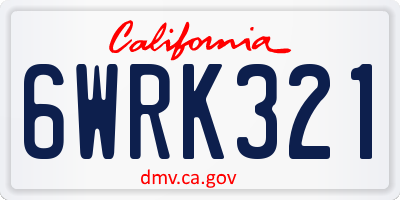 CA license plate 6WRK321