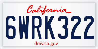 CA license plate 6WRK322