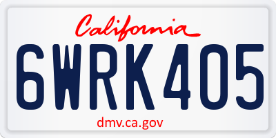 CA license plate 6WRK405