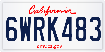 CA license plate 6WRK483