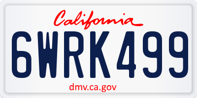 CA license plate 6WRK499