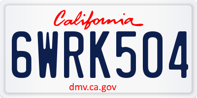 CA license plate 6WRK504