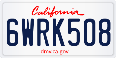CA license plate 6WRK508