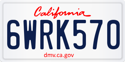 CA license plate 6WRK570