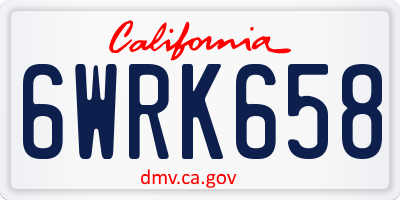 CA license plate 6WRK658