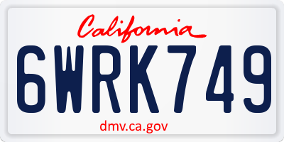 CA license plate 6WRK749