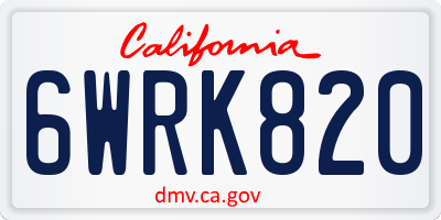 CA license plate 6WRK820