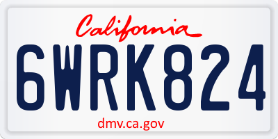 CA license plate 6WRK824