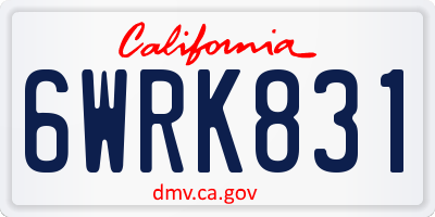 CA license plate 6WRK831