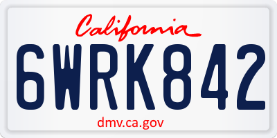 CA license plate 6WRK842