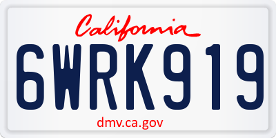 CA license plate 6WRK919