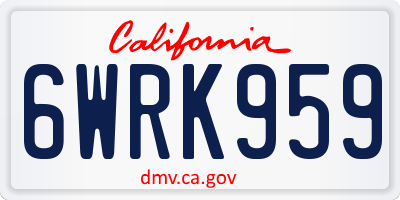 CA license plate 6WRK959