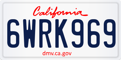 CA license plate 6WRK969