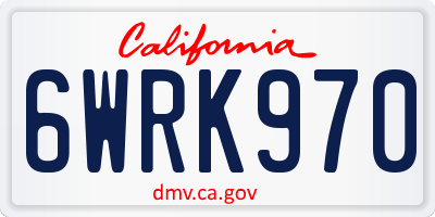 CA license plate 6WRK970