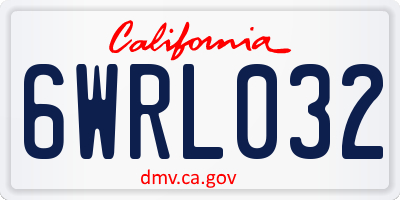 CA license plate 6WRL032