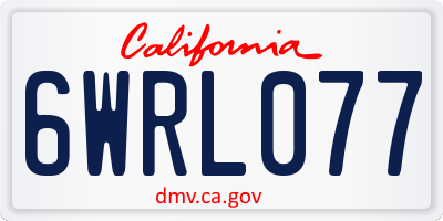 CA license plate 6WRL077