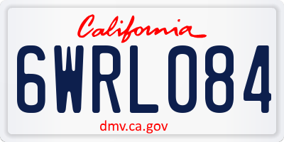 CA license plate 6WRL084