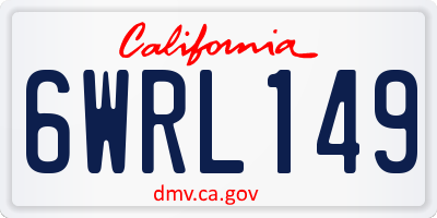 CA license plate 6WRL149