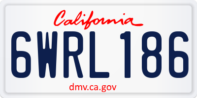 CA license plate 6WRL186