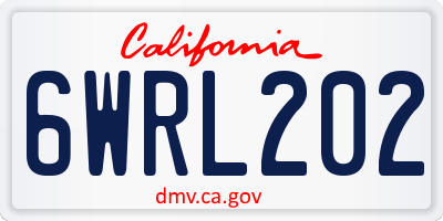 CA license plate 6WRL202