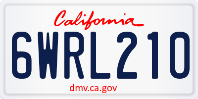 CA license plate 6WRL210