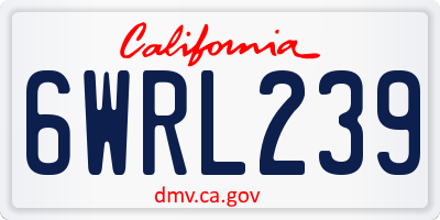 CA license plate 6WRL239
