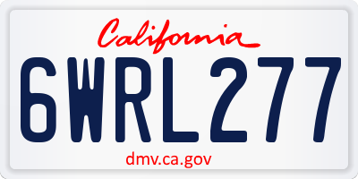 CA license plate 6WRL277