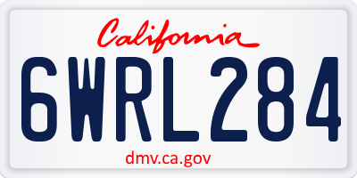 CA license plate 6WRL284