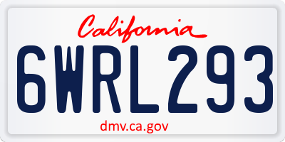 CA license plate 6WRL293