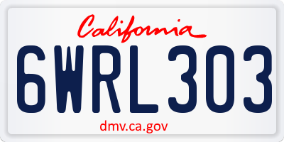 CA license plate 6WRL303