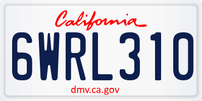 CA license plate 6WRL310