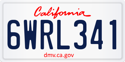 CA license plate 6WRL341
