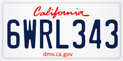 CA license plate 6WRL343