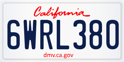 CA license plate 6WRL380
