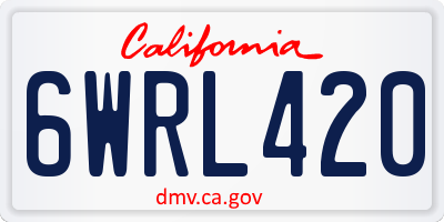CA license plate 6WRL420