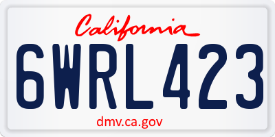 CA license plate 6WRL423