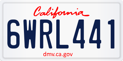CA license plate 6WRL441